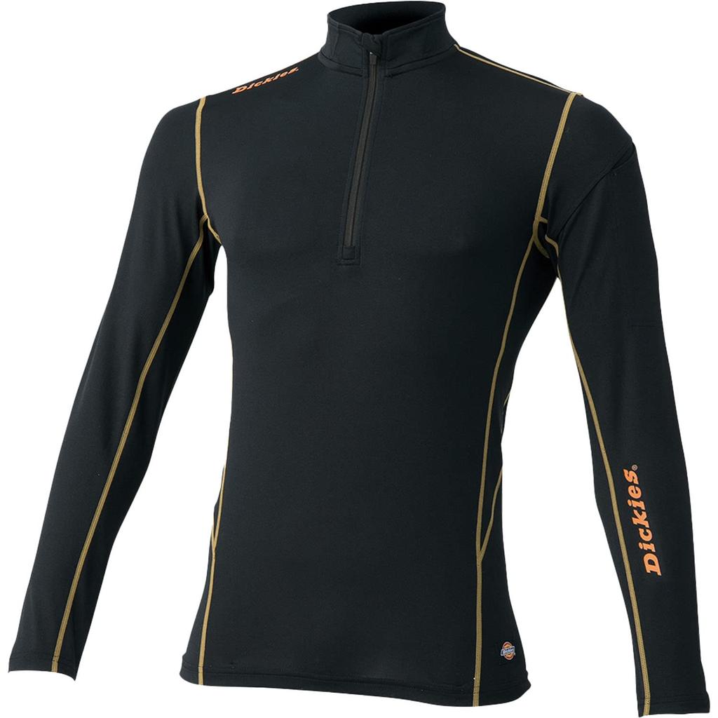 Dickies Men Underwear Workwear Zip Up Long Sleeve Black LL D-1618
