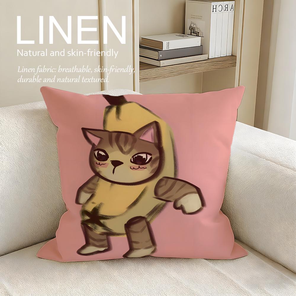 

Cute Bananya Cushion Cover Pillowcase Set Pcs x x Breathable Washable Sofa Cushion Cover 30X30cm