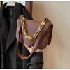 Women's temperament chain solid color 2025 autumn and winter new casual portable shoulder messenger small square bag