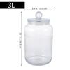 LEDMOMO 3L Glass Canister with Mason Jar Lid Kitchen Canister Food Storage Container Cylinder Bottle for Canned Grain Sugar Tea Coffee Transparent