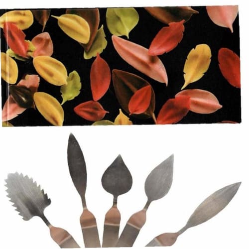 Set of 5 Stainless Steel Palette Knives, Cake Spatulas, Feather Leaf, Chocolate, Mousse, Baking Utensils