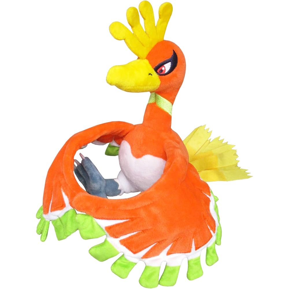 Sanei Boeki Pokemon All Star Collection Ho-Oh Plush Toy 14x14x21cm Soft Stuffed Animal