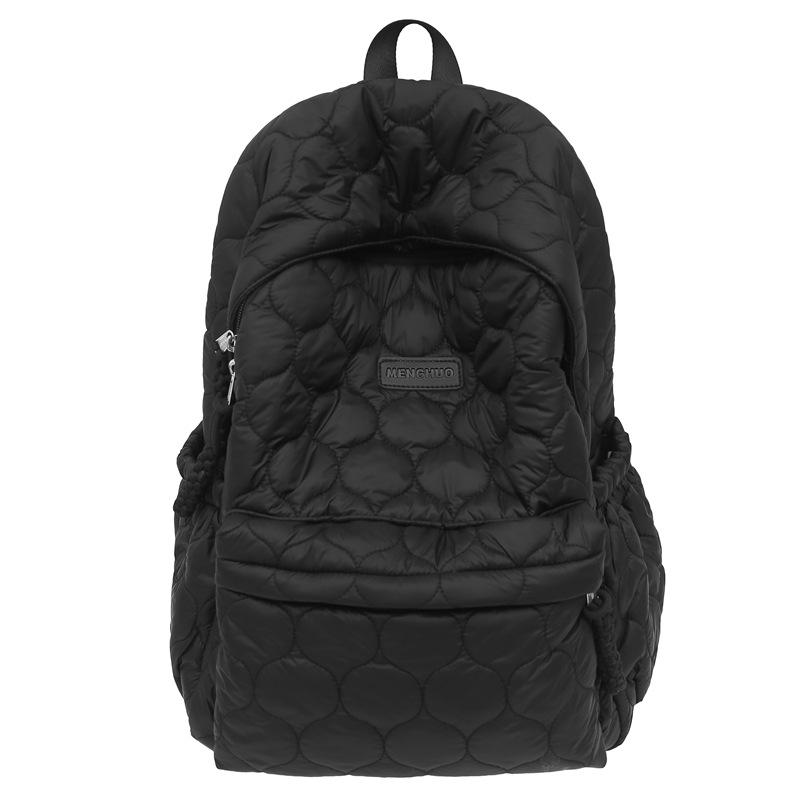 Winter Cotton Clothes Schoolbag Female College Students Simple Class Backpack Japanese Sweet Wind Rhombus Backpack
