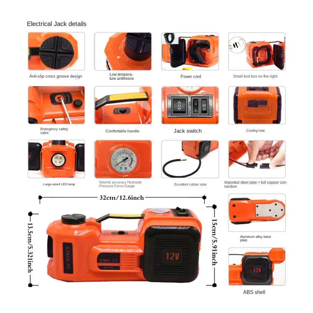 2025Multifunctional 5T Electric Hydraulic Jack 12V Vertical Hydraulic Jack Electric Torque Wrench