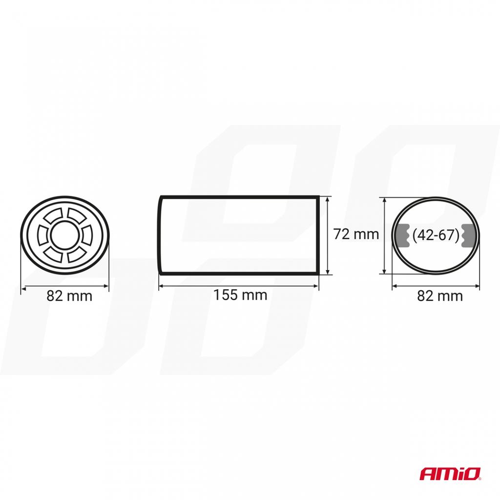 Exhaust Muffler Tip Stainless Steel Mt 006 Chrome Amio-01306