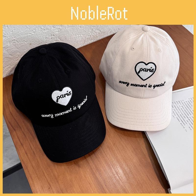 Letter Heart Embroidery Women Baseball Cap With Curved Brim For Casual Outings