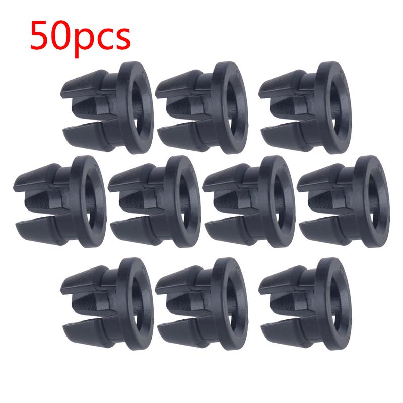 N807994-S W704740 26399-40U00 90467-12042 50Pcs Grille Side Marker Light Grommet Mounting Clip Retainer Black Nylon Fit for Ford
