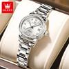OLEVS 7003 Mechanische Damen-Kleideruhr Luxus Diamant Zifferblatt Kalender Wasserdicht Leuchtend Damen Armband Armbanduhr Elegant