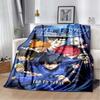 Japanese Cartoon Anime Blue Lock Flannel Throw Blanket Adult Kid Winter Warm Blanket for Bedroom Living Room Sofa Travel Picnic