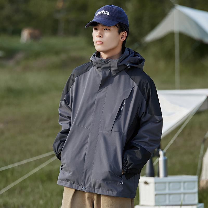 Mountain Couple Jacket Men's and Women's Three-in-one Removable Two-piece Set Custom Windproof and Waterproof Outdoor Trendy Jacket