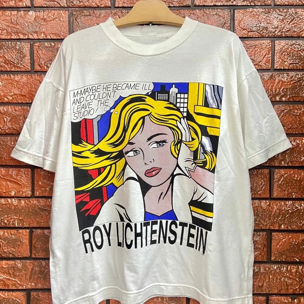 90s Roy Lichtenstein M-Maybe 1972 Pop Artwork T Shirt Reprint Unisex T-Shirt S