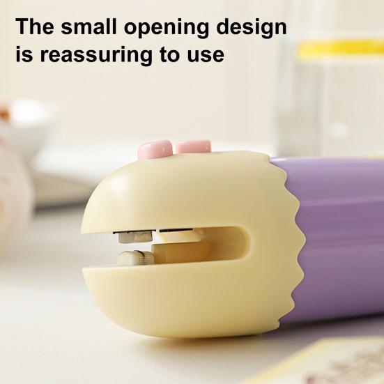 Portable Mini Vacuum Sealer 3-In-1 USB Rechargeable Bag Sealer Heat Seal Cutter Small Opening Design Kitchen Snack Sealer