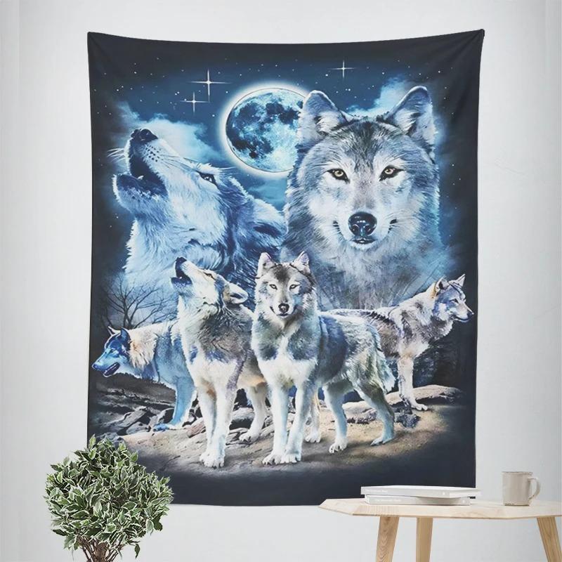 

Декоративный гобелен «Волчья стая» для домашнего декора, офисной гостиной, гобелен 100x75cm