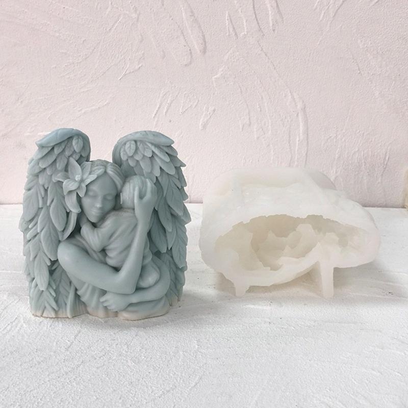 Practical Silicone Craft Mold Accessory for Candle Mothers Child Figure Sturdy Home Decoration Casting Tool Daily Use
