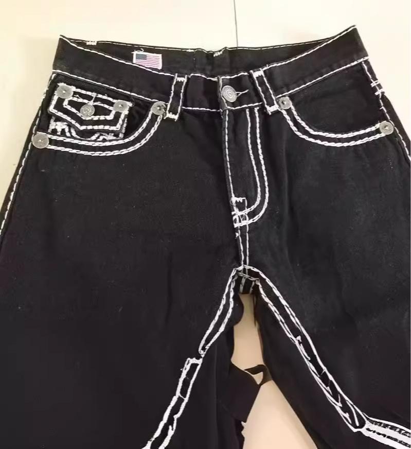 Unisex Männer Retro Gothic Jeans Frauen Y2K Casual Straight Street Weibliche Denim Hosen Hip Hop High Waist Lady Hose