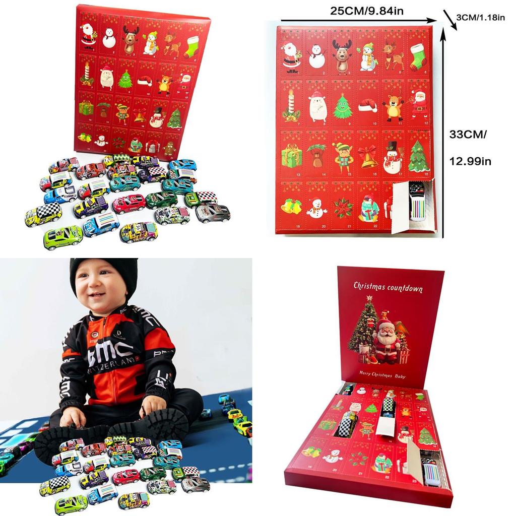 Christmas Countdown Calendar Surprise Racing Blind Box Children Toys For Kids And Adults