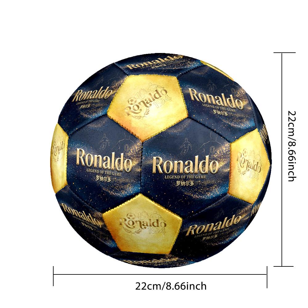Ronaldo's Golden Ronaldo Legacy Soccer Ball Size 5 Football Machine Sewn Indoor/Outdoor Universal Football Surprise Collection Gift
