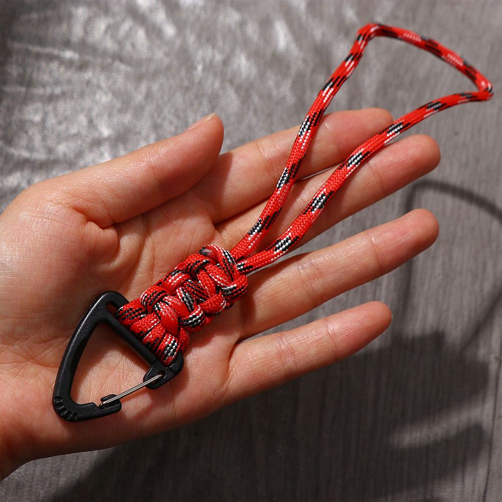 Parachute Cord Carabiner Woven Paracord Keychain Nylon Lanyard Hand-Woven Starp Backpack Key Ring