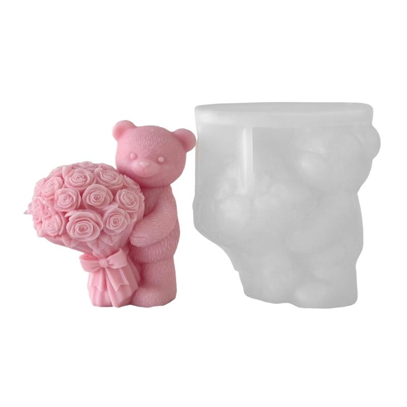652F Bear Mold for Candle Making,Silicone Mold Bear Epoxy Resin Casting Molds for Diys Crafts Soap