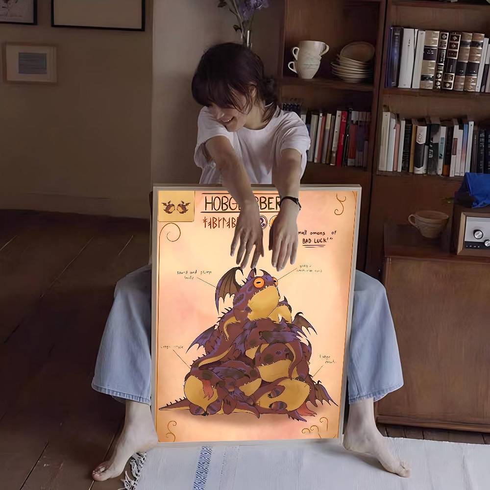 H-How To T-Train Your D-Dragon Whitepaper Poster Retro Kraft Paper Sticker DIY Room Bar Cafe Vintage Decorative Painting