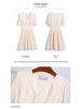 Elegant French Niche 2026 V-Neck Slimming A-Line Chiffon Dress for Women