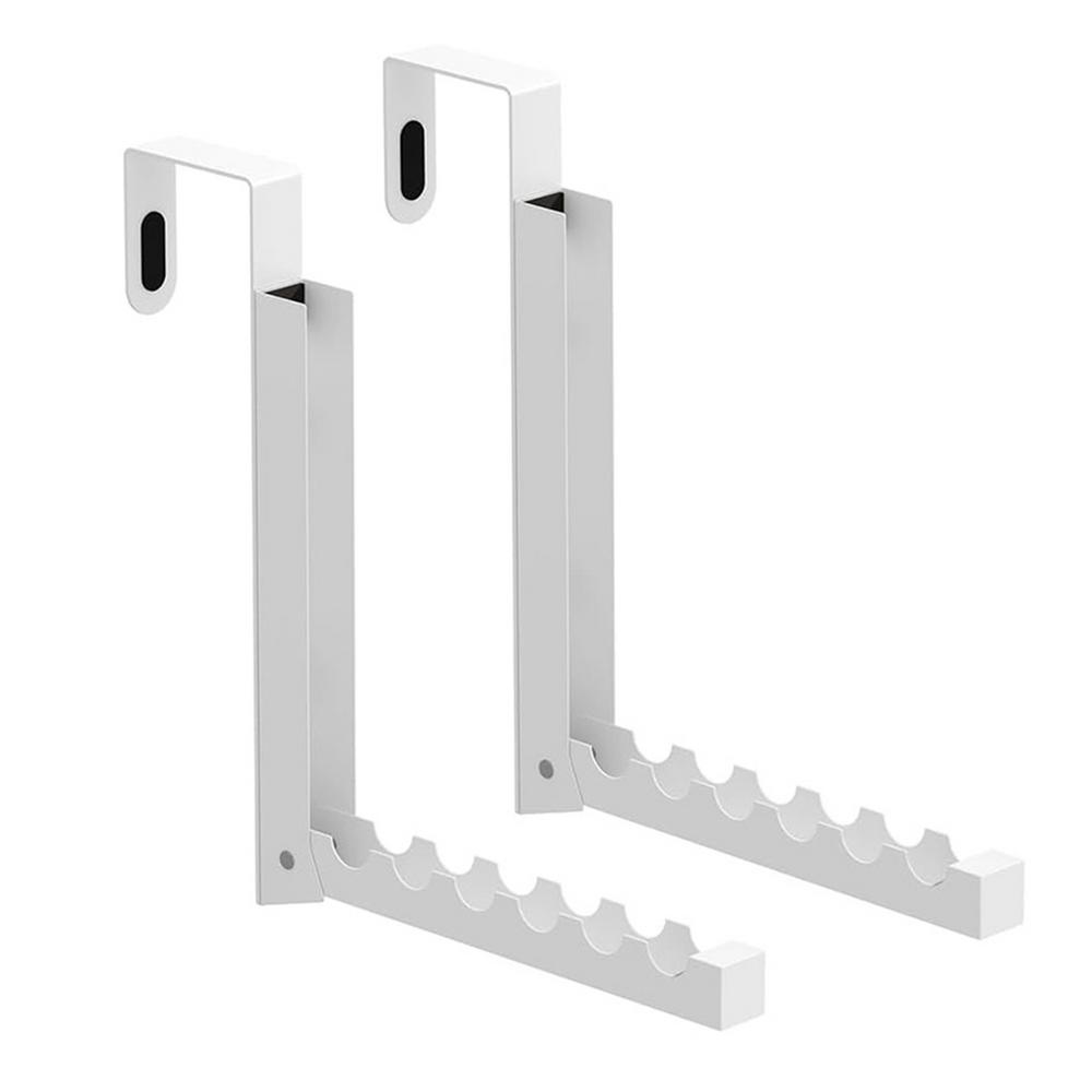 Over Door Hooks 2 Pieces 6-Hook No Drill Over Door Rack Bathroom Clothes Dryer Hanger For Bathroom Shower Apartment Closet серебряный