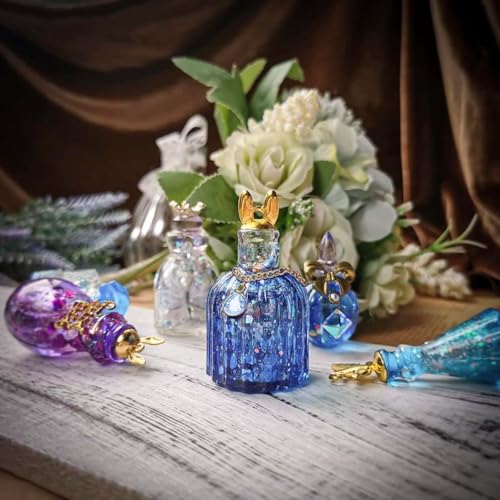 FUNSHOWCASE Perfume Bottle Silicone Mold, Container, Medicine Bottle, Small Bottle, Container, UV Resin, Epoxy Resin, Clay, Set of 6