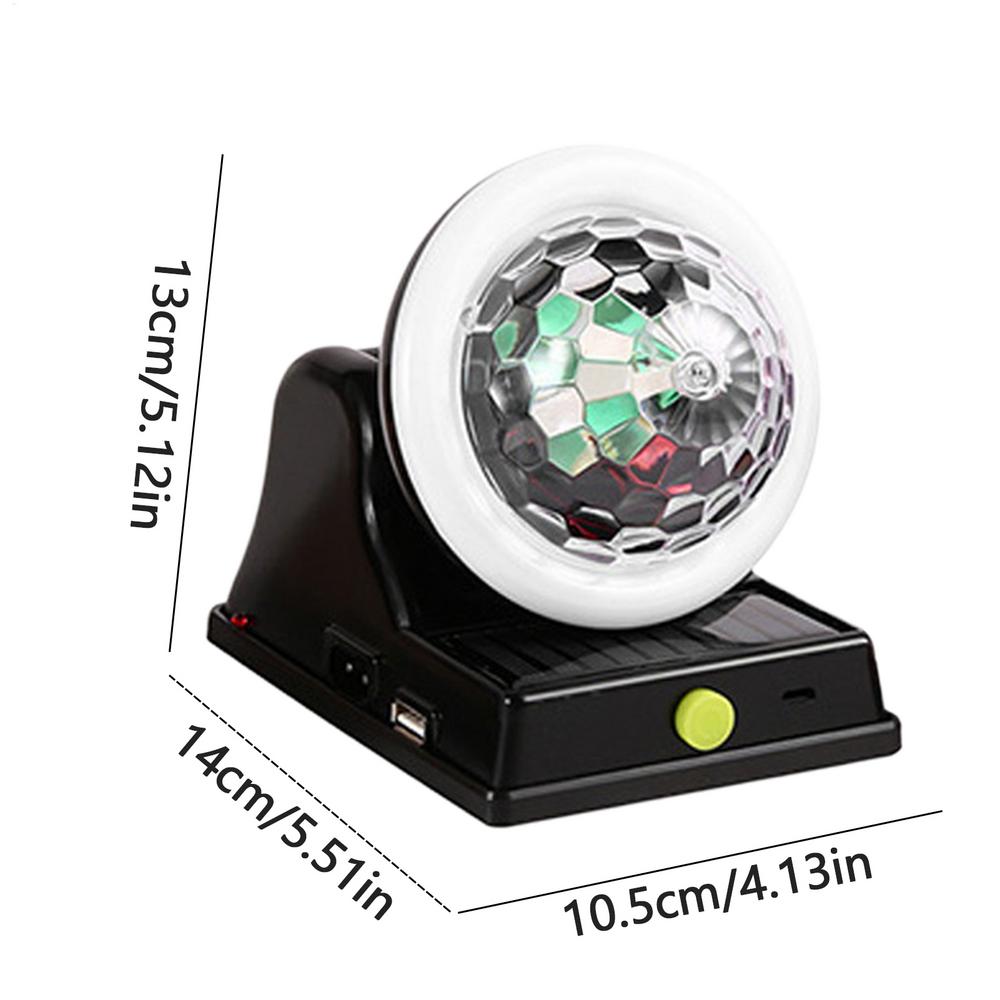 

Диско-лампа на солнечной батарее, креативная террасная цветная лампа, солнечная зарядка, цветной шар, RGB-атмосферный свет для сада, свадьбы чёрный