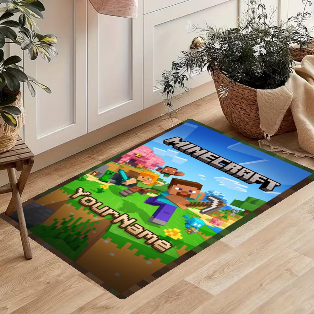 Minecraft Customize Your Name Kitchen Rug Runner Rug Laundry Mat Hallway Entryway The Best Gift Choice