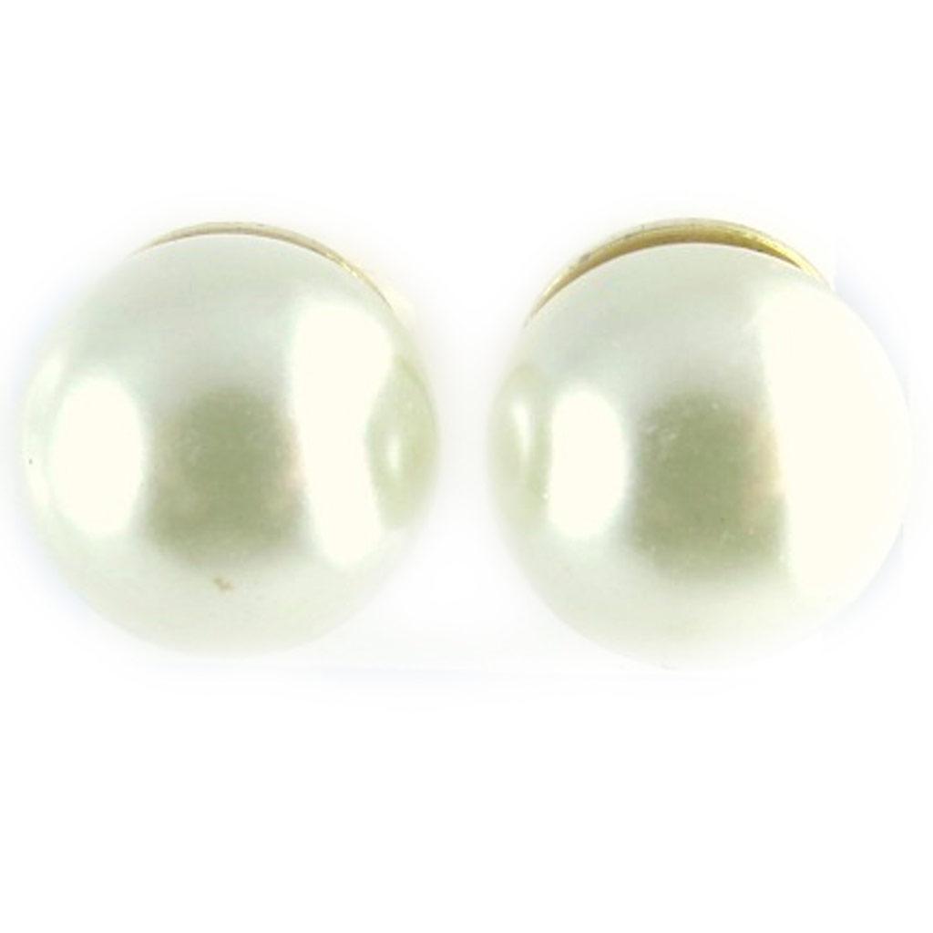 Les Trésors De Lily [L1585] - Ivory 'Perla' Earrings (12 Mm)