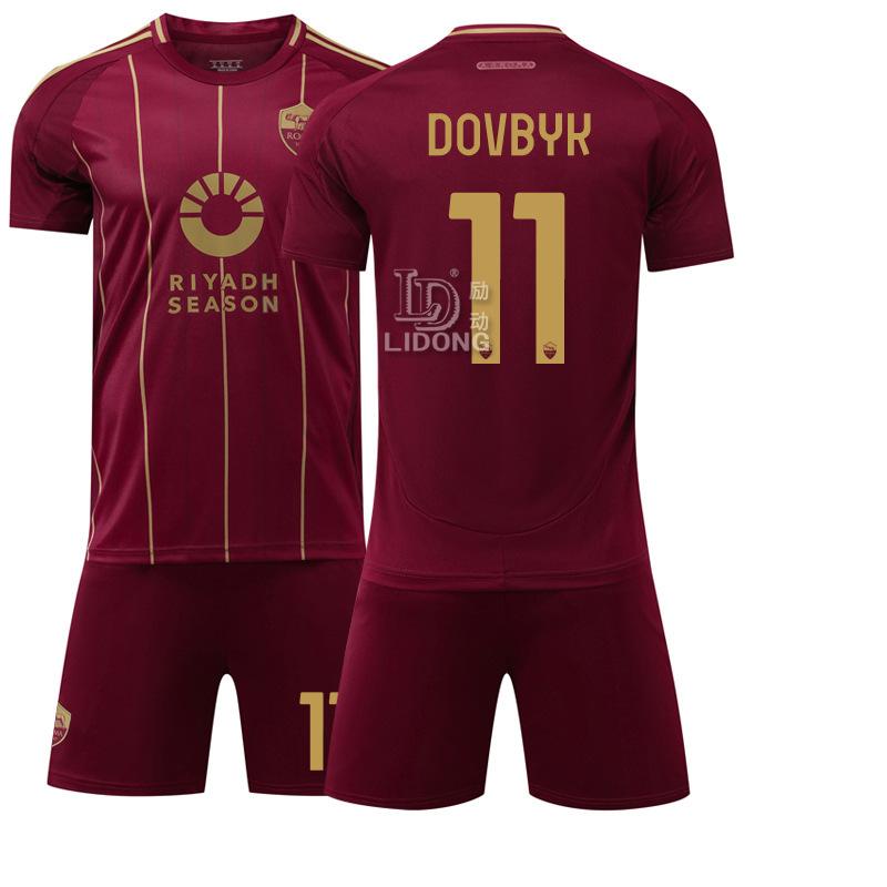 Football training jersey 2425 Rome home jersey New No. 21 Dybala No. 11 Dofbek football jersey Italy #16