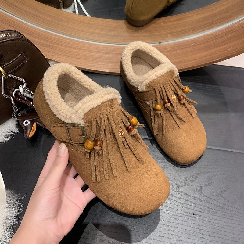 Women's fur one thick bottom heightening winter lightweight padded warm snow boots non-slip wear casual sports cotton shoes