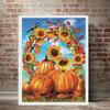 5D DIY Diamond Painting Pumpkin Flowers Cross Stitch Kit Mosaic Diamond Embroidery Full Round/Square Drill Home Decoration