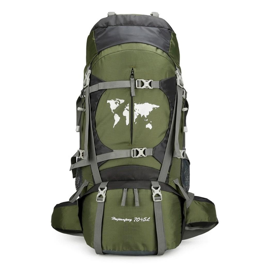 Outdoor Camping 75L Große Kapazität Bergsteigerrucksack Oxford-Gewebe Outdoor Wanderrucksack Reise Camping Standrucksack