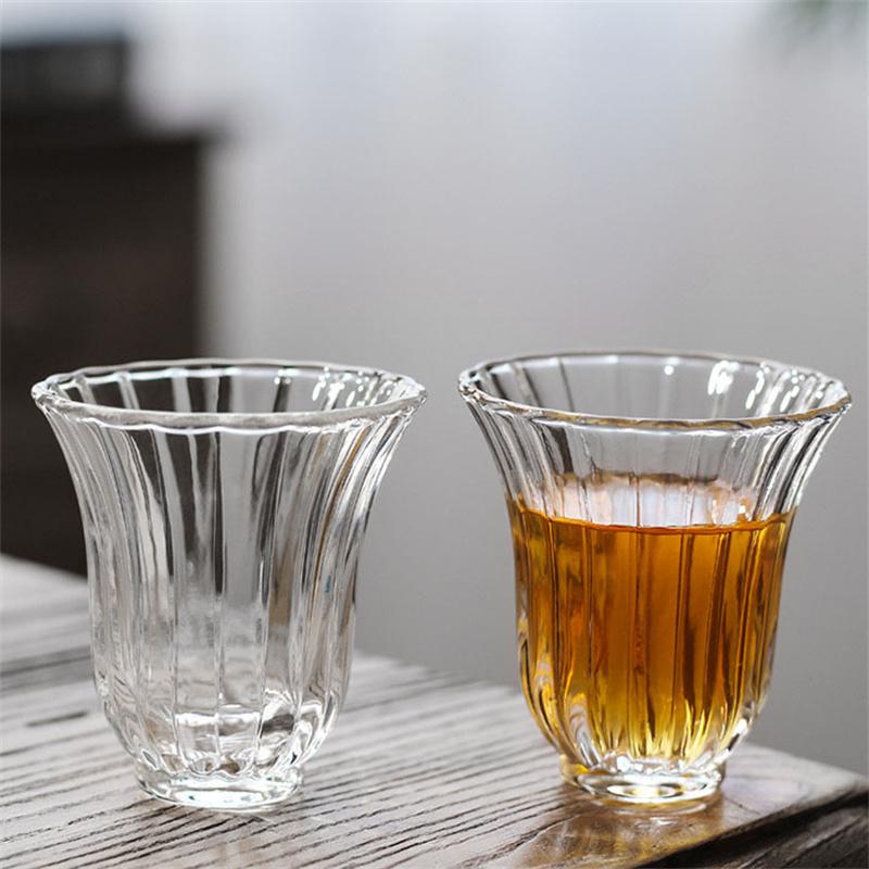

2Pcs/Lot Small Capacity 80ml Kung Fu Heat Resistant Glass Tea Cup Tea Set Teacup Japanese Style Tasting Clear White Wine Cup 80ml
