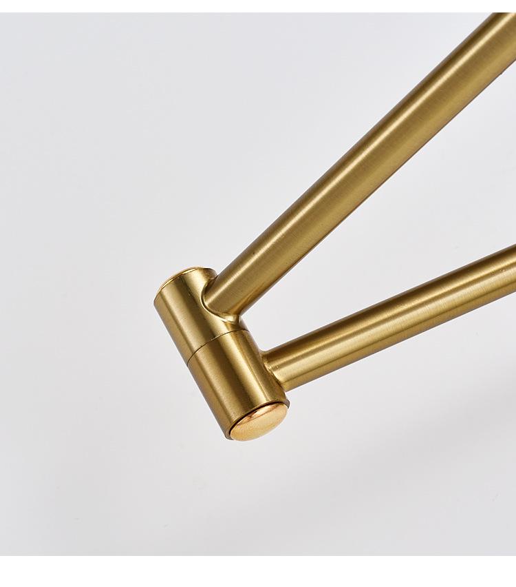 Rocker Telescopic Black Wall Lamp: Folding, Rotating Long Pole for Luxury Study & Bedroom.