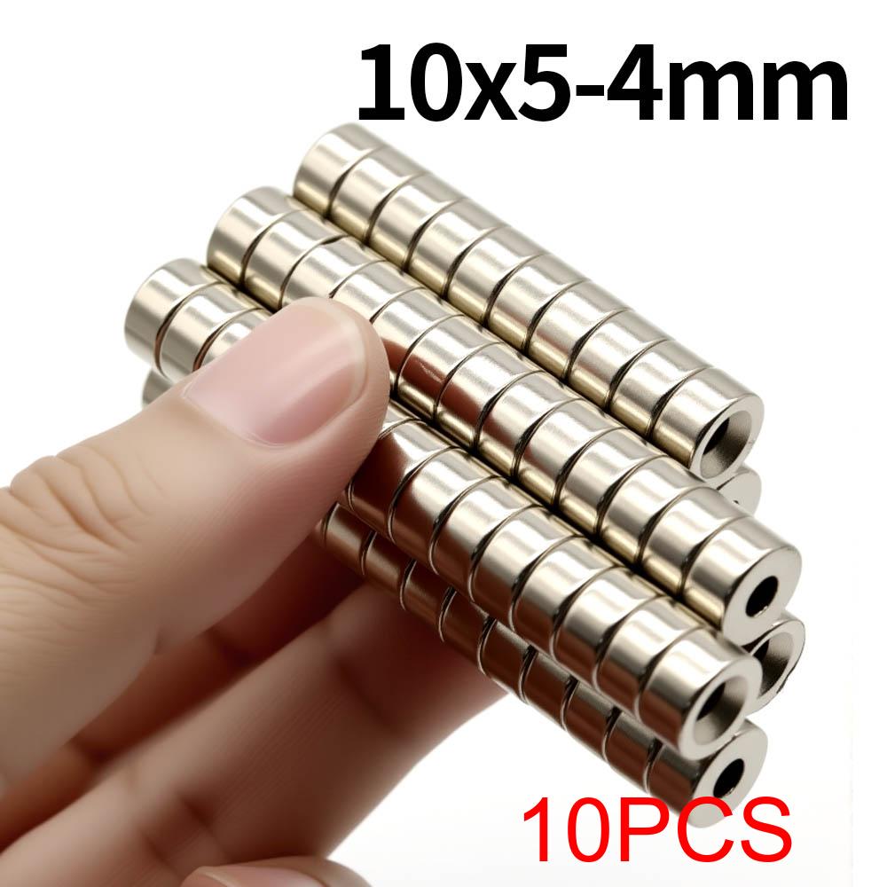 10x5-4mm Super Strong Neodymium Magnet  N35 NdfeB Permanent Magnetic imanes Round with holes Powerful Magnets Refrigerator