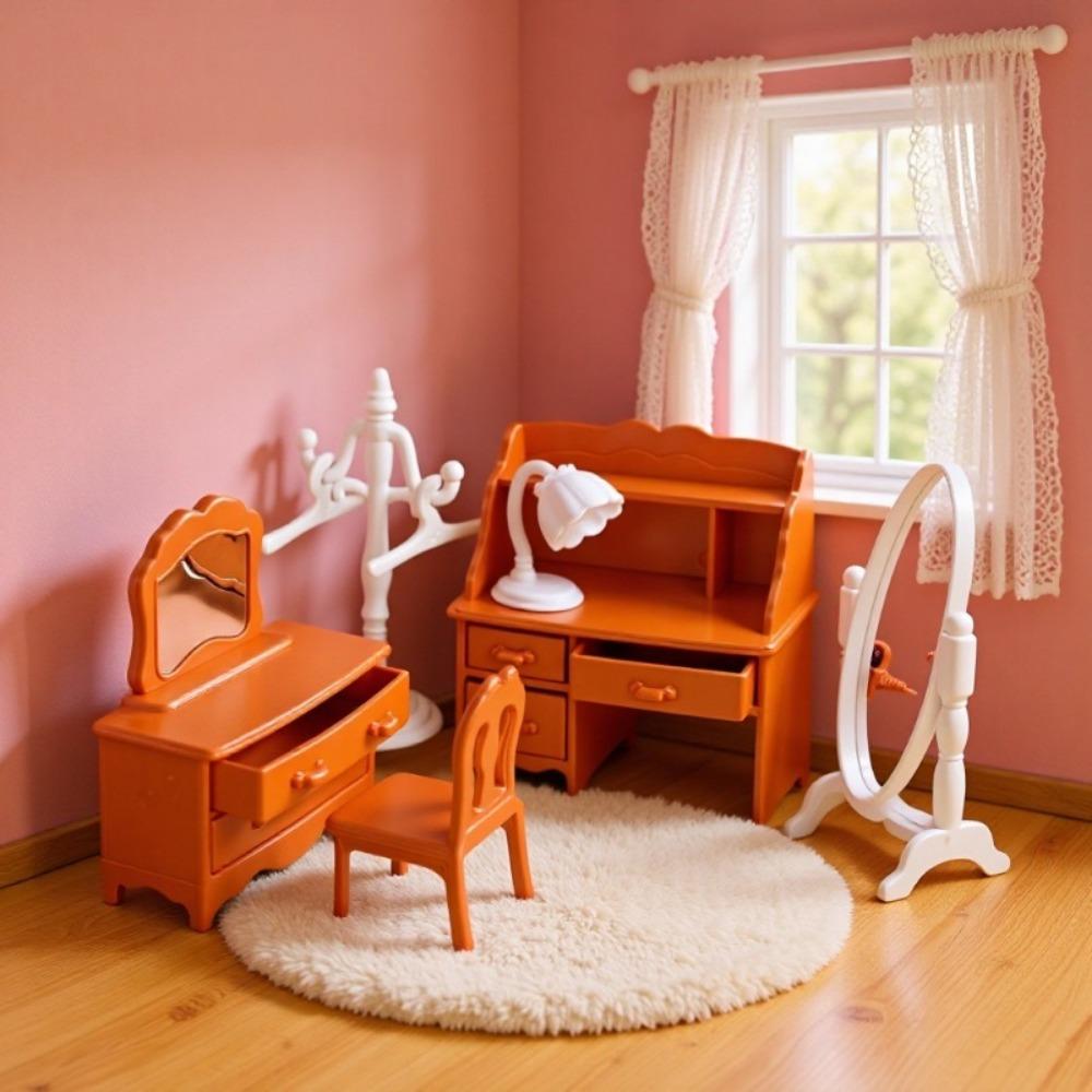 Plastic Dollhouse Furniture Multistyles Miniature Dining Table Bedroom 1:12 Living Room Sofa Set