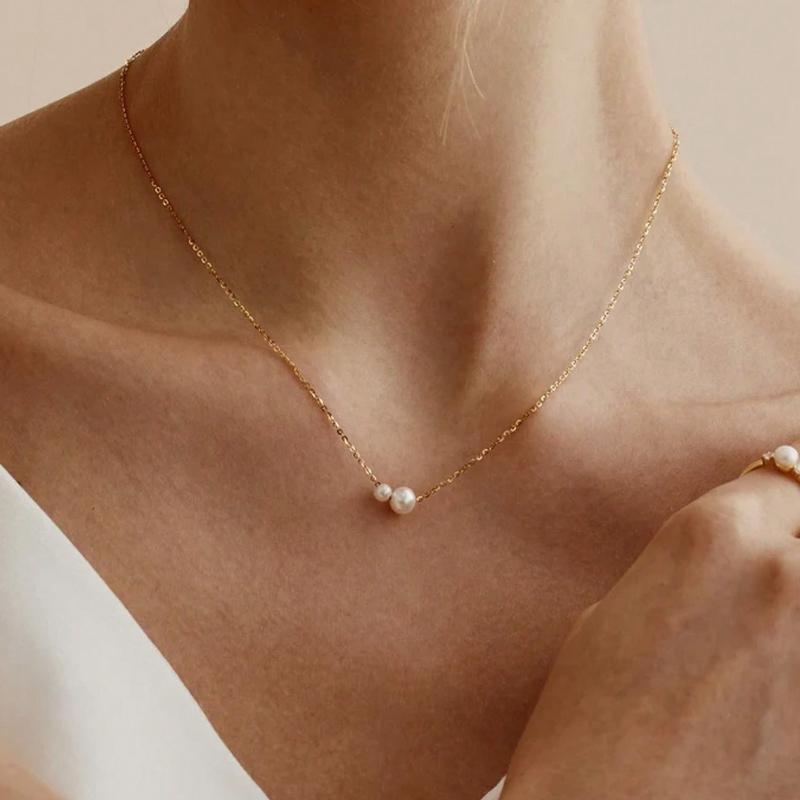 1 Stück Minimalistisches & Elegantes Perlenimitat-Halskette, Geeignet Für Tägliches Tragen von Frauen