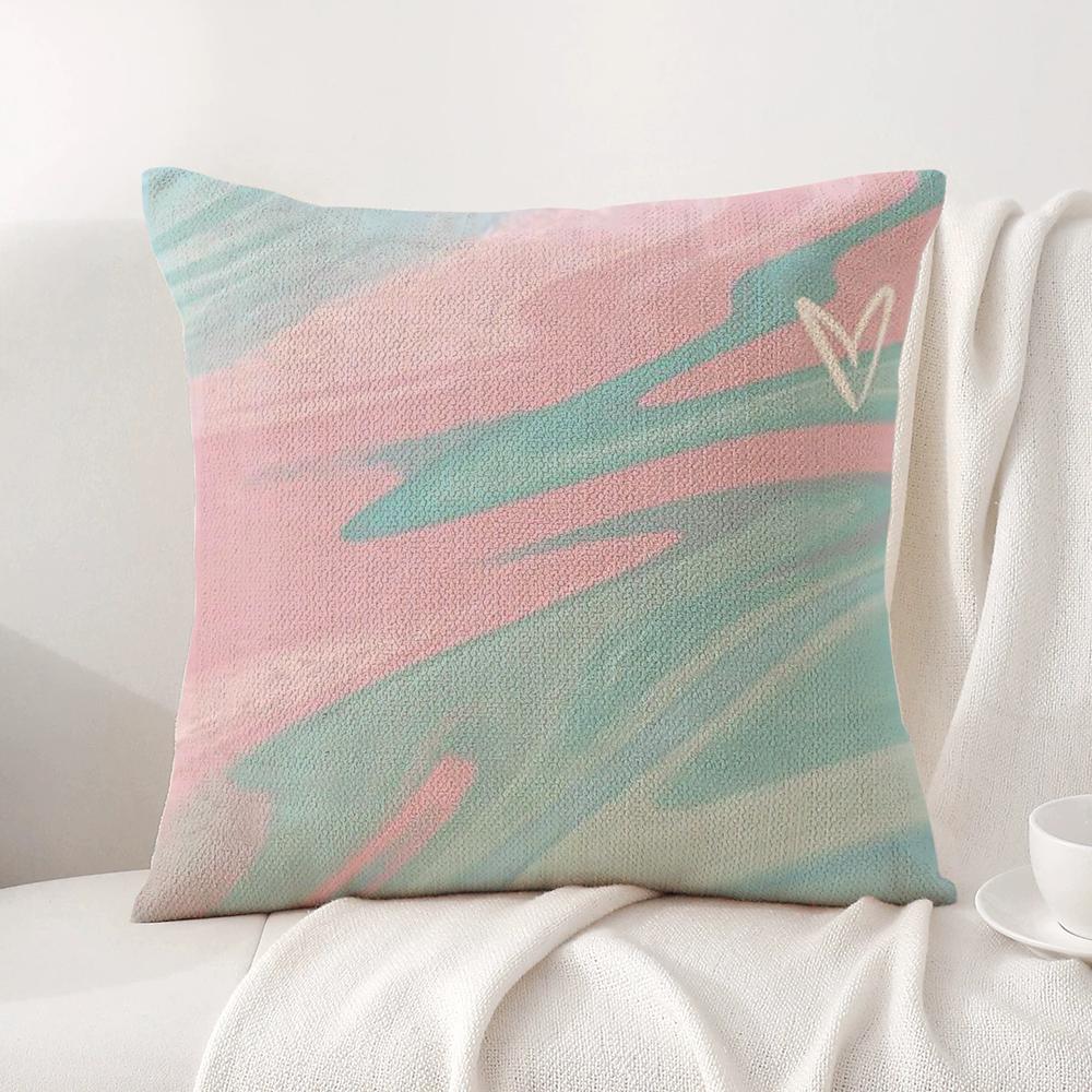 Colorful Marble Pattern Cushion Cover Natural Linen Organic Fabric DoubleSided Printing Sofa Home Decor Breathable Bed Pillow