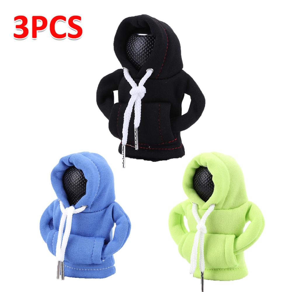 3-1pcs Hoodie Car Gear Shift Cover Manual Handle Gear Sweatshirt Change Lever Cover Gearshift Hoodie Car Gear Shift Knob Cover