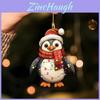 Weihnachts-Pinguin Acryl Auto Spiegel Anhänger im Cartoon-Stil für Auto-Innendekor