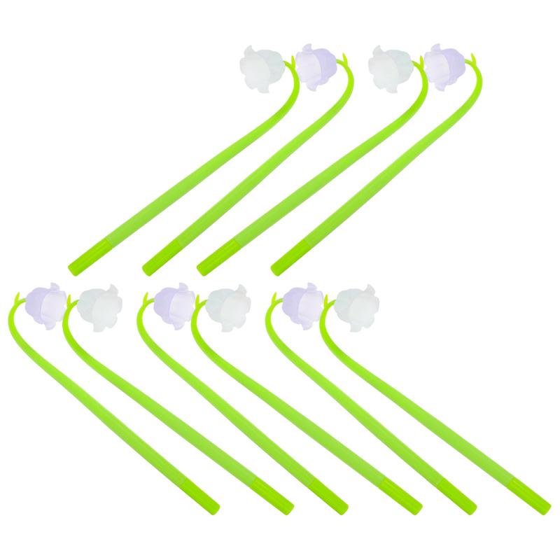 10Pcs Lily of Cute Gel Pens Plastic Flower Shaped Pens Smooth Writing Student Supplies Prize Gifts Bulk