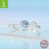 Blue Tulip Open Ring Women'S, Niche Premium Elegant Wind 925 Sterling Silver Ring Jewelry
