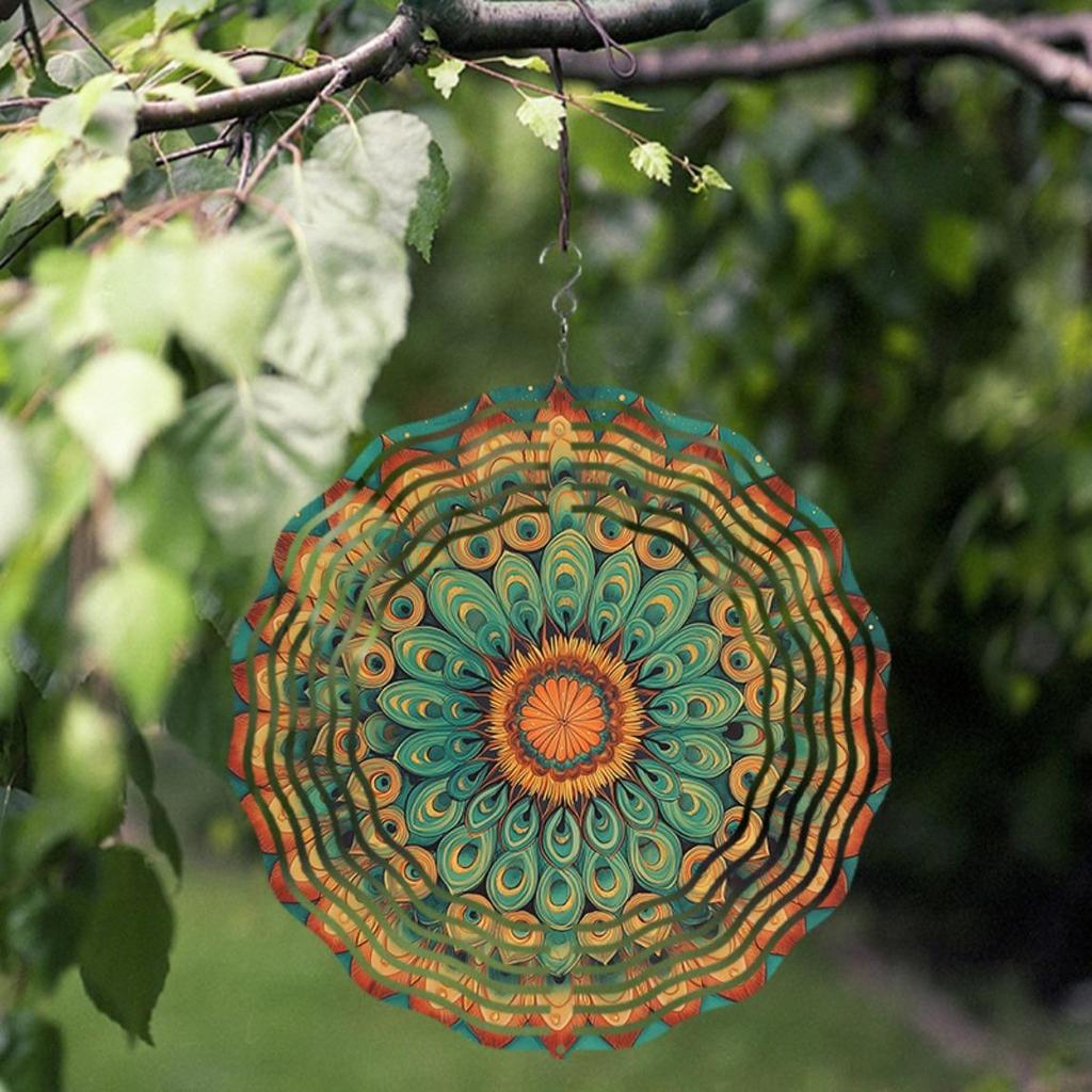 10 Inch Hanging Wind Chime with Rotating Hook Dynamic Design Outdoor Decor for Balcony Garden Spring Summer Gift for Family Friends
