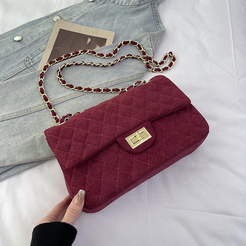 1Pc Ersatile Fashion Niche Large-capacity Tote Bag New Chain Diamond Shoulder Bag High-end Small Fragrant Messenger Bag