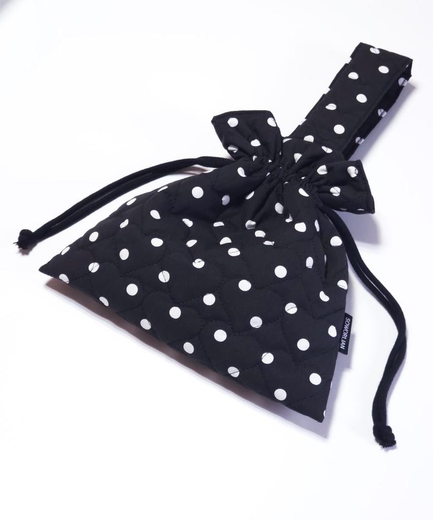 Soworlian One Handle String Bag_ Dot Black