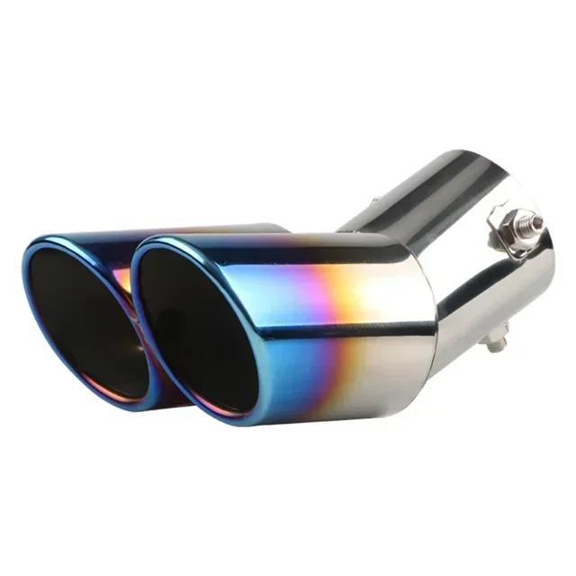 Car Exhaust Muffler Tip Single/double Outlet Round Stainless Steel Car Rear Chrome Round Exhaust Pipe Tail Muffler Tip Tube