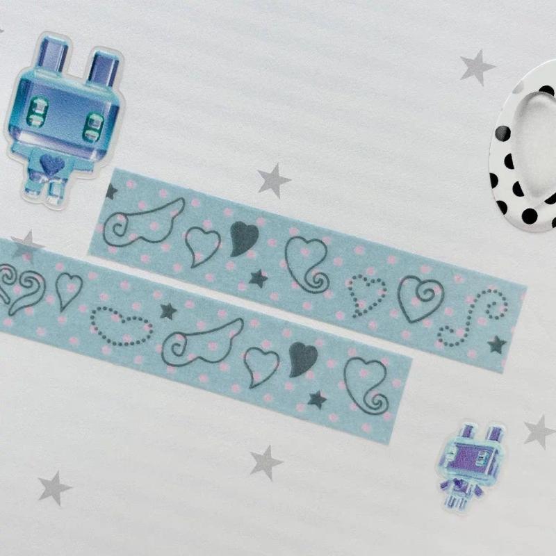 Korean Wings Pentagram Teeth Cute Paper Decorative Tape Set Tape Pack For Bookkeeping Diy Journals Material School Stationery