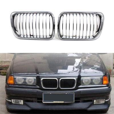 Car Kidney Grille, Sport Grill Front Racing Grilles For BMW 3 Series E36 1997-1999 51138195151 51138195152 Silver
